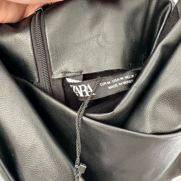 NWT ZARA Faux Leather Mini Dress Size: M - Picture 6 of 6